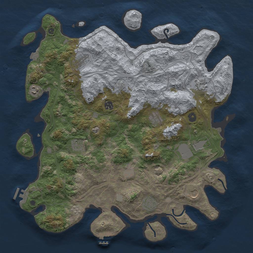 Rust Map: Procedural Map, Size: 4250, Seed: 1371354183, 19 Monuments