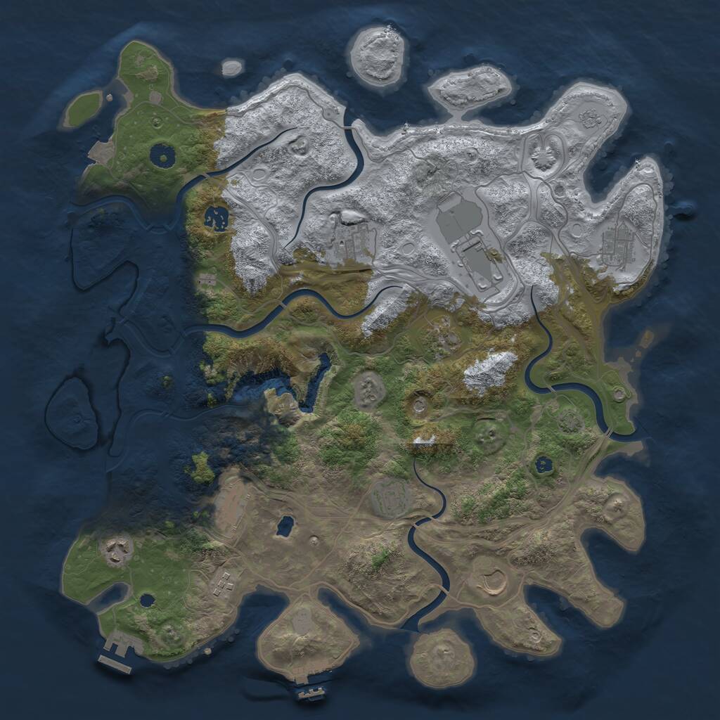 Rust Map: Procedural Map, Size: 4250, Seed: 1371354183, 16 Monuments
