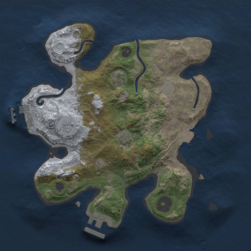 Rust Map: Procedural Map, Size: 2400, Seed: 1772685371, 7 Monuments