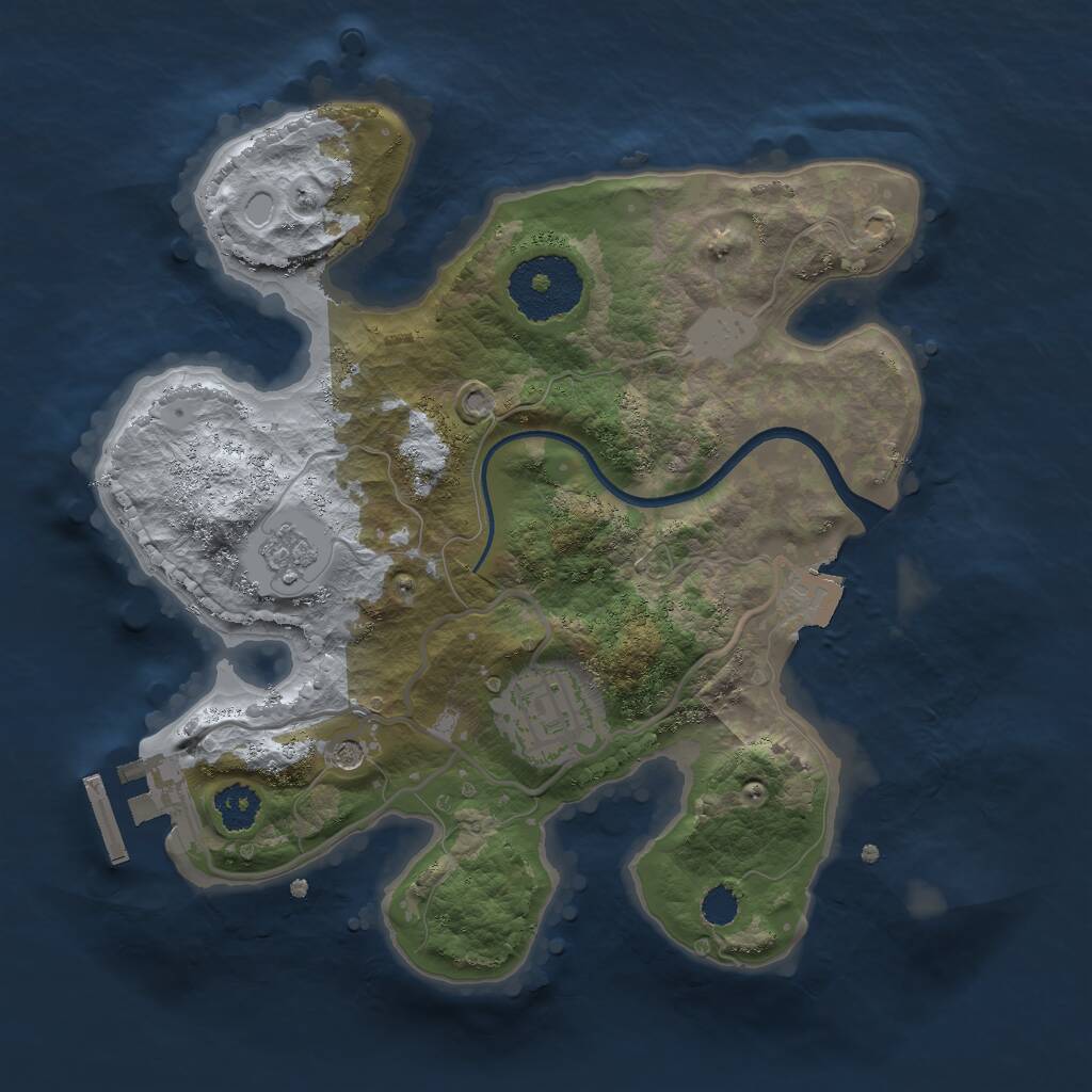 Rust Map: Procedural Map, Size: 2400, Seed: 1772685371, 5 Monuments