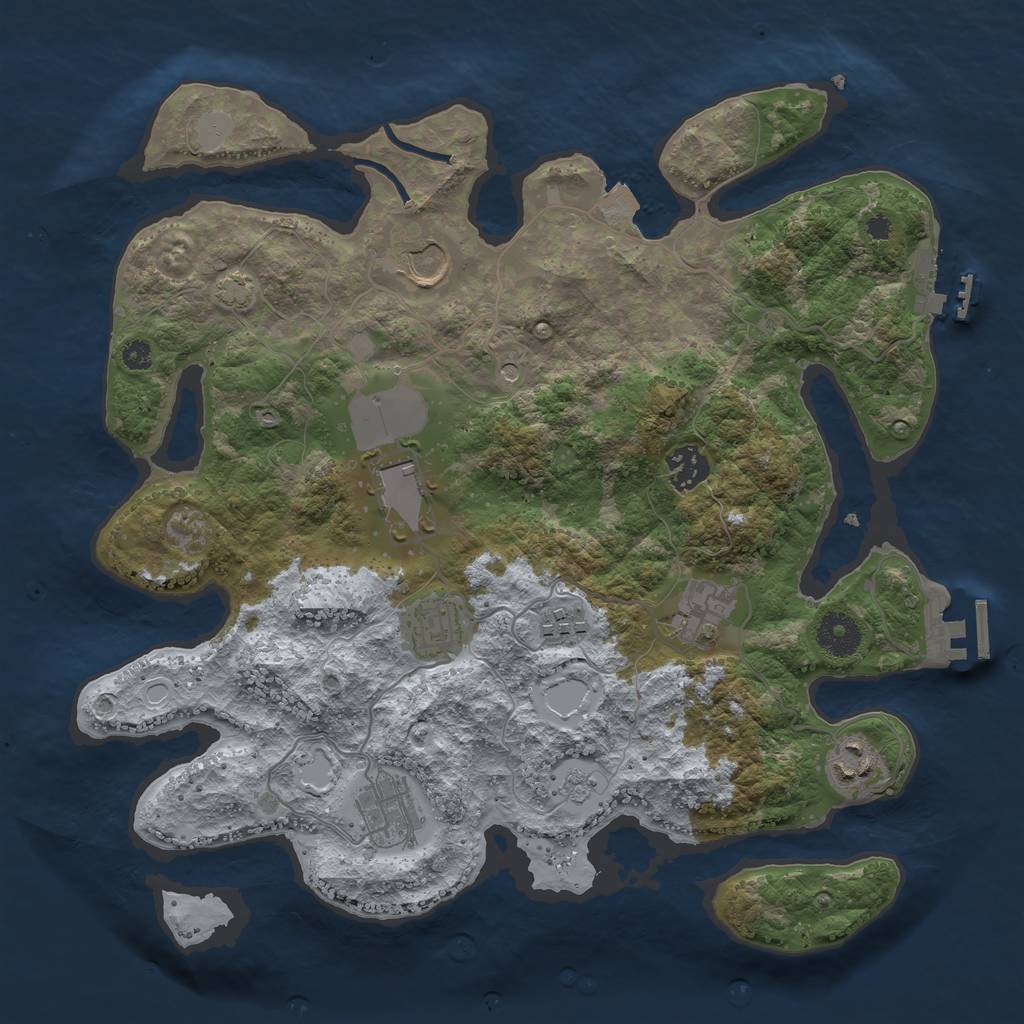 Rust Map: Procedural Map, Size: 3500, Seed: 538, 16 Monuments