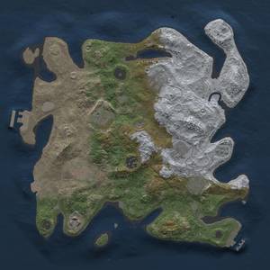 Thumbnail Rust Map: Procedural Map, Size: 3300, Seed: 1809885909, 16 Monuments