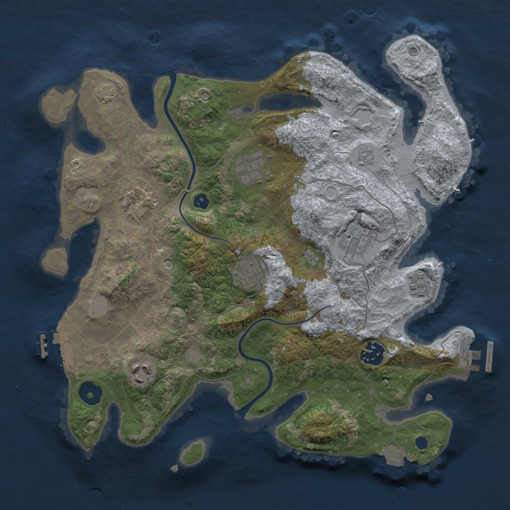 Rust Map: Procedural Map, Size: 3300, Seed: 1809885909, 15 Monuments