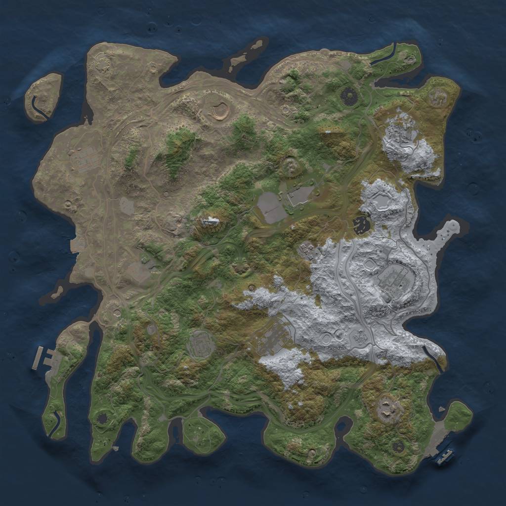 Rust Map: Procedural Map, Size: 4250, Seed: 1383486671, 19 Monuments