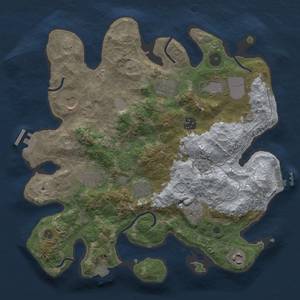 Thumbnail Rust Map: Procedural Map, Size: 3500, Seed: 2142215574, 17 Monuments