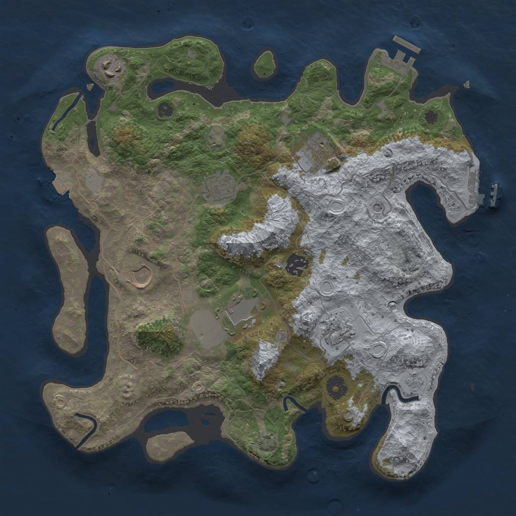 Rust Map: Procedural Map, Size: 3500, Seed: 917228084, 15 Monuments