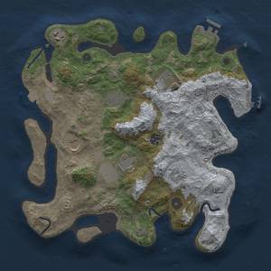 Thumbnail Rust Map: Procedural Map, Size: 3500, Seed: 917228084, 15 Monuments