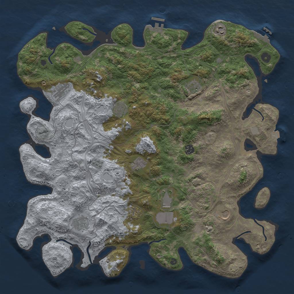 Rust Map: Procedural Map, Size: 4500, Seed: 1144680971, 19 Monuments