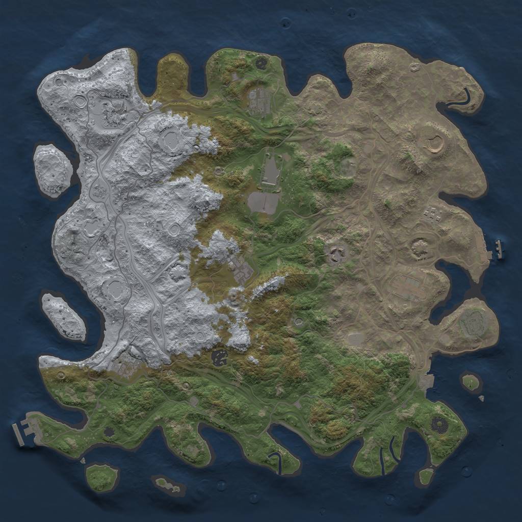 Rust Map: Procedural Map, Size: 4500, Seed: 1562924309, 19 Monuments