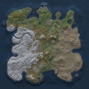 Thumbnail Rust Map: Procedural Map, Size: 3500, Seed: 1805276660, 13 Monuments