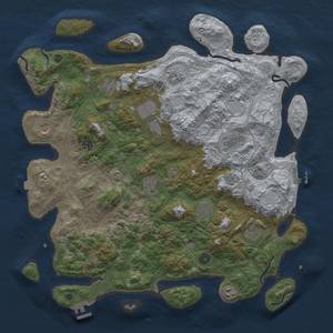 Thumbnail Rust Map: Procedural Map, Size: 4500, Seed: 507275, 19 Monuments