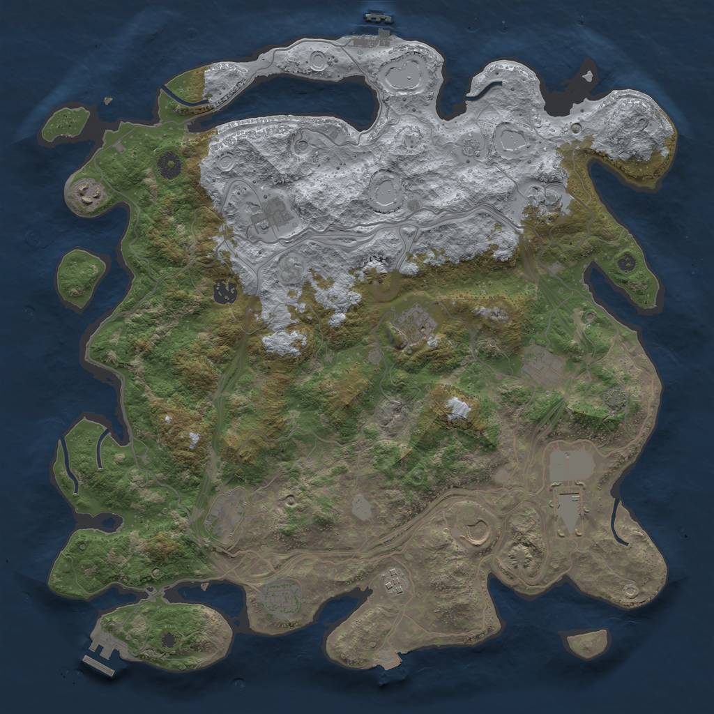 Rust Map: Procedural Map, Size: 4250, Seed: 1810177938, 19 Monuments