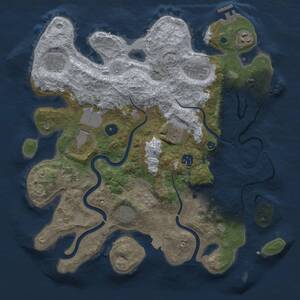 Thumbnail Rust Map: Procedural Map, Size: 3750, Seed: 822390, 16 Monuments