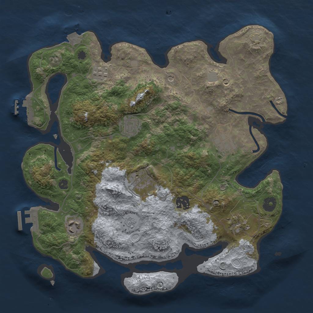 Rust Map: Procedural Map, Size: 3300, Seed: 432308129, 15 Monuments