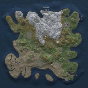 Thumbnail Rust Map: Procedural Map, Size: 3250, Seed: 1690463839, 13 Monuments