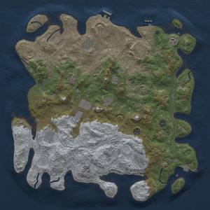 Thumbnail Rust Map: Procedural Map, Size: 4500, Seed: 1068752317, 19 Monuments