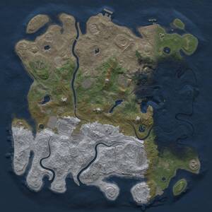 Thumbnail Rust Map: Procedural Map, Size: 4500, Seed: 1068752317, 16 Monuments