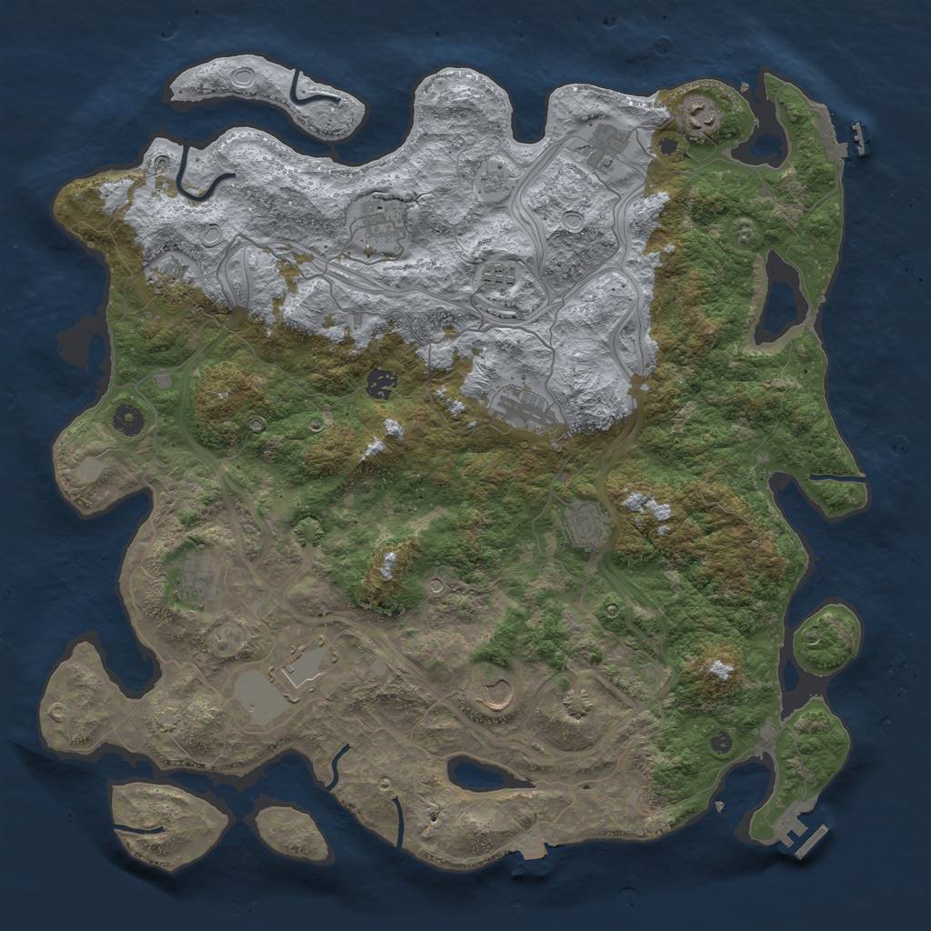 Rust Map: Procedural Map, Size: 4500, Seed: 1926836920, 19 Monuments