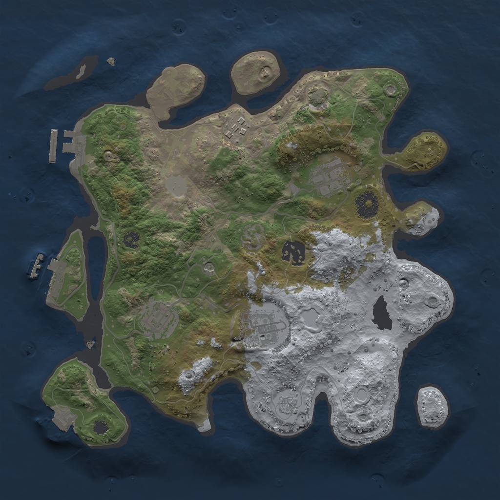 Rust Map: Procedural Map, Size: 3000, Seed: 1875503256, 13 Monuments