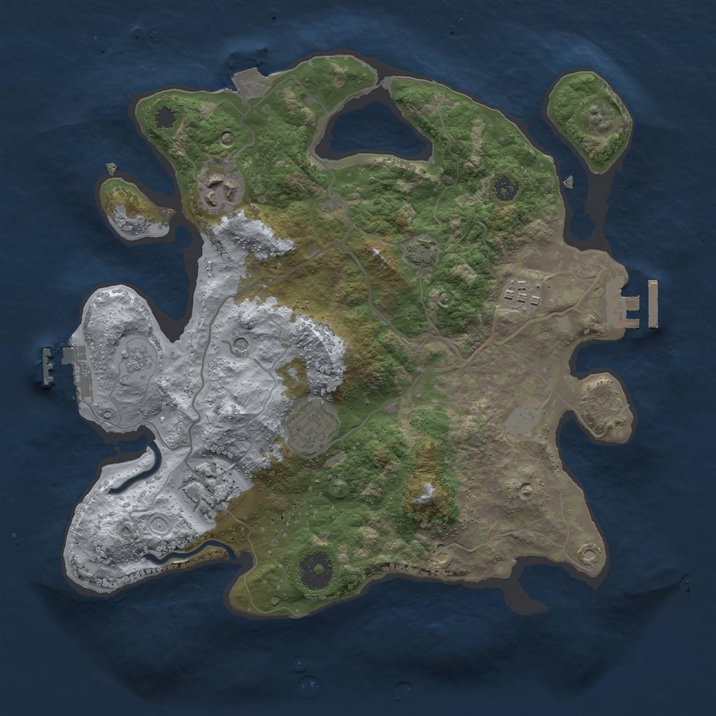 Rust Map: Procedural Map, Size: 3000, Seed: 69218822, 12 Monuments