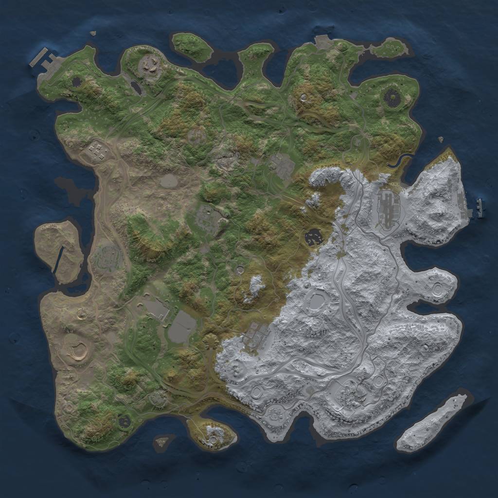Rust Map: Procedural Map, Size: 4250, Seed: 15188854, 19 Monuments