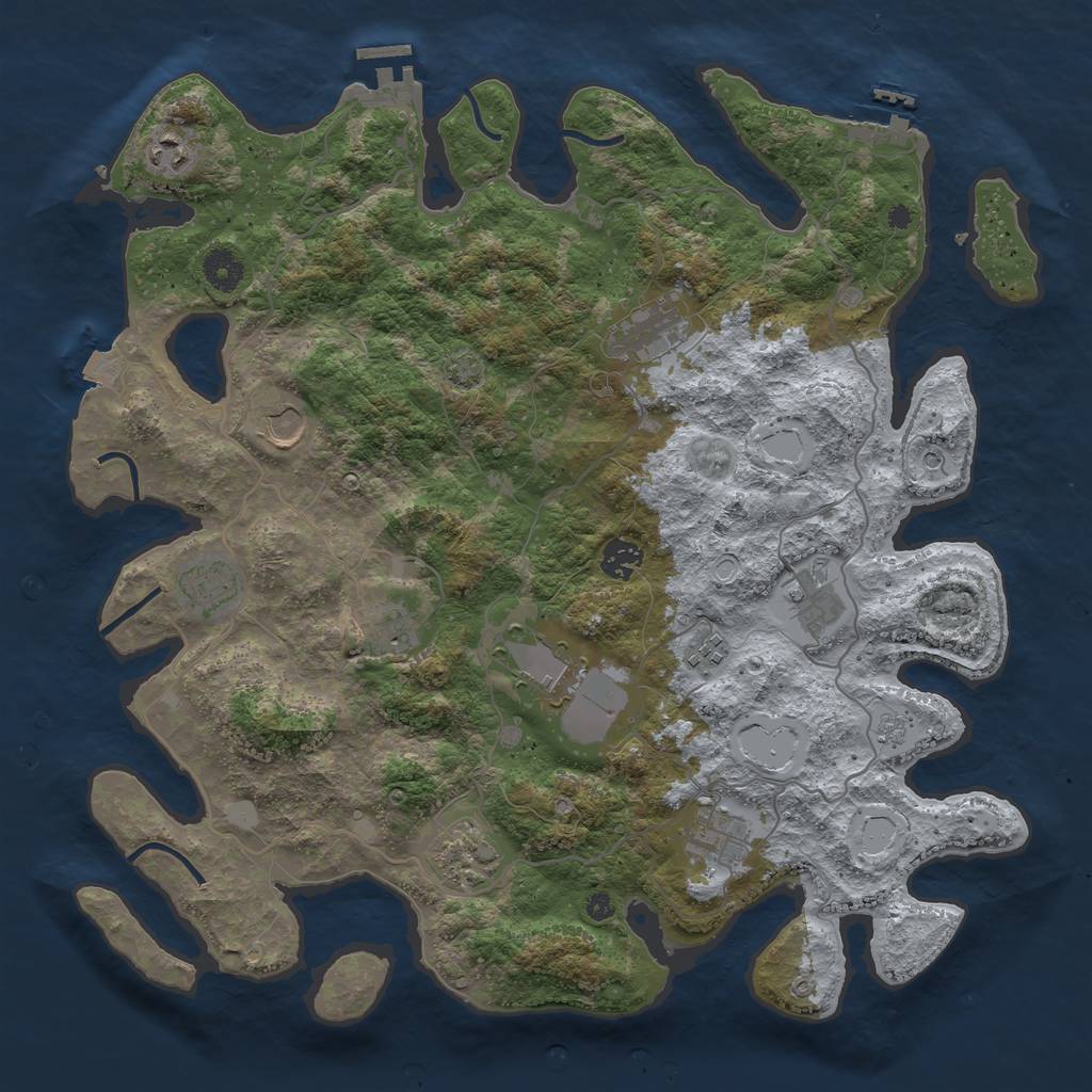 Rust Map: Procedural Map, Size: 4000, Seed: 336196273, 19 Monuments