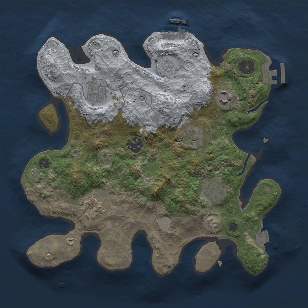 Rust Map: Procedural Map, Size: 3000, Seed: 1764067314, 14 Monuments