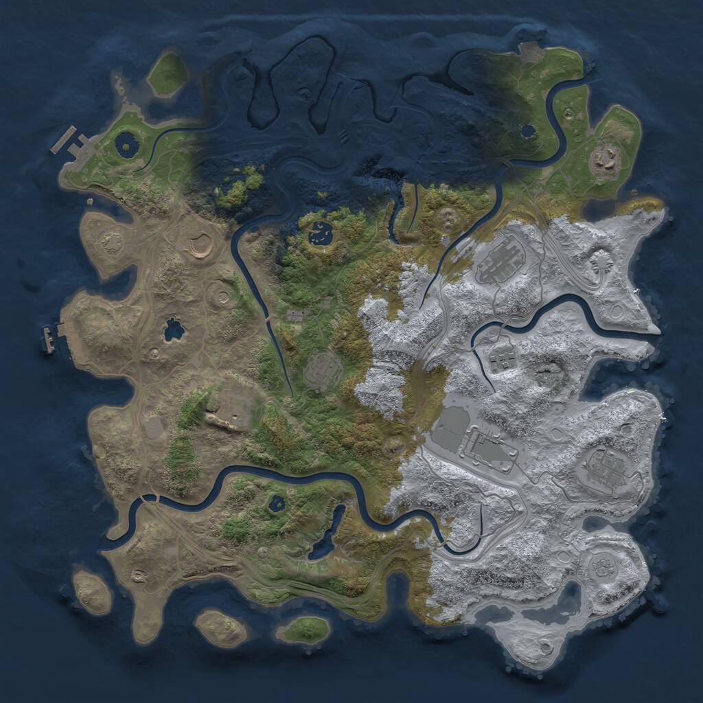 Rust Map: Procedural Map, Size: 4250, Seed: 891543766, 15 Monuments