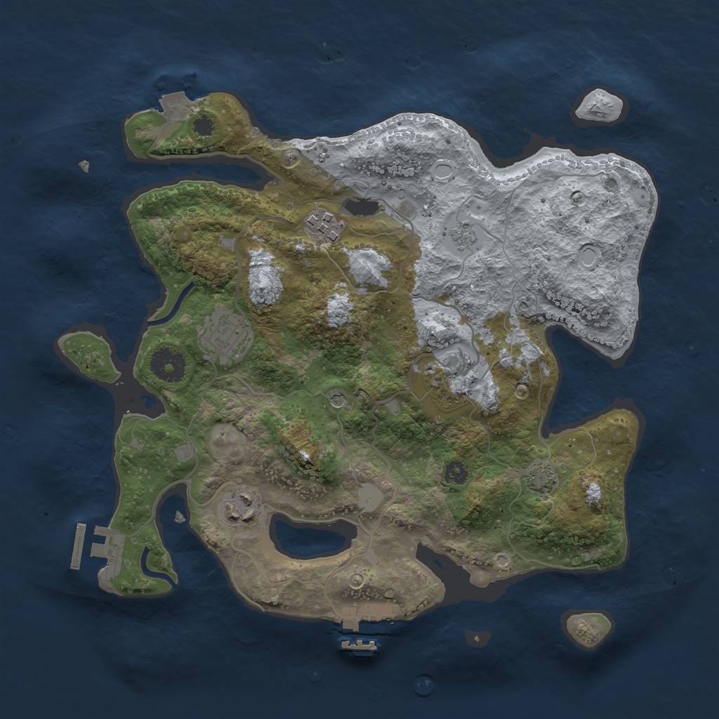 Rust Map: Procedural Map, Size: 3122, Seed: 21478141, 12 Monuments