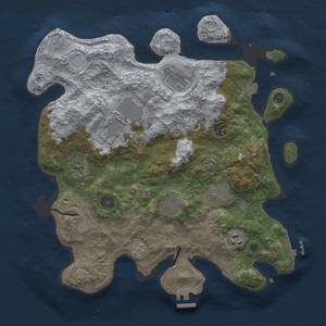 Thumbnail Rust Map: Procedural Map, Size: 3500, Seed: 250206671, 16 Monuments