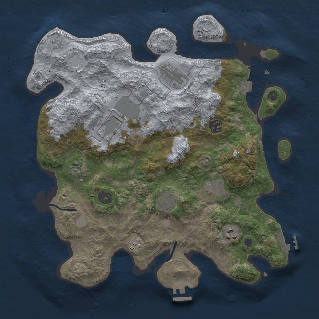 Rust Map: Procedural Map, Size: 3500, Seed: 250206671, 16 Monuments