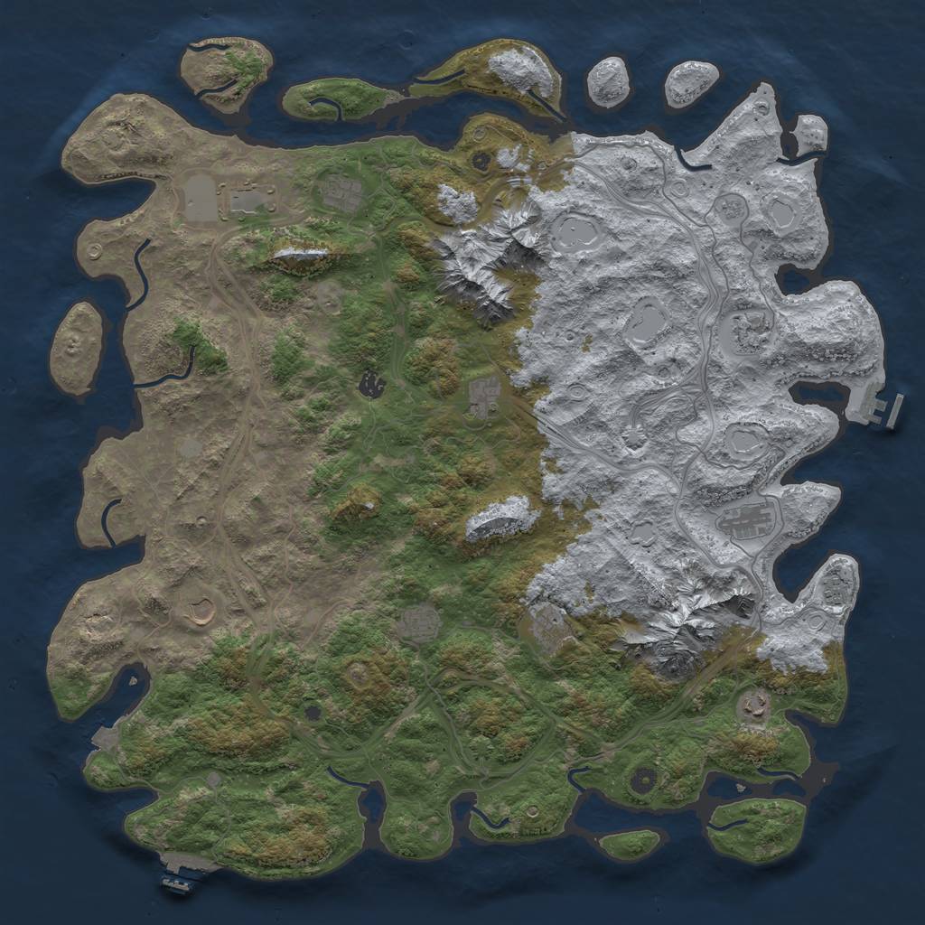 Rust Map: Procedural Map, Size: 5250, Seed: 321567, 19 Monuments