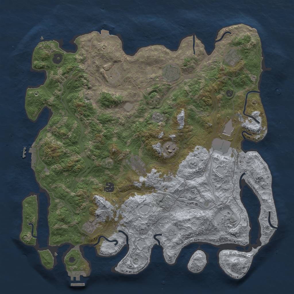 Rust Map: Procedural Map, Size: 4250, Seed: 149255190, 18 Monuments