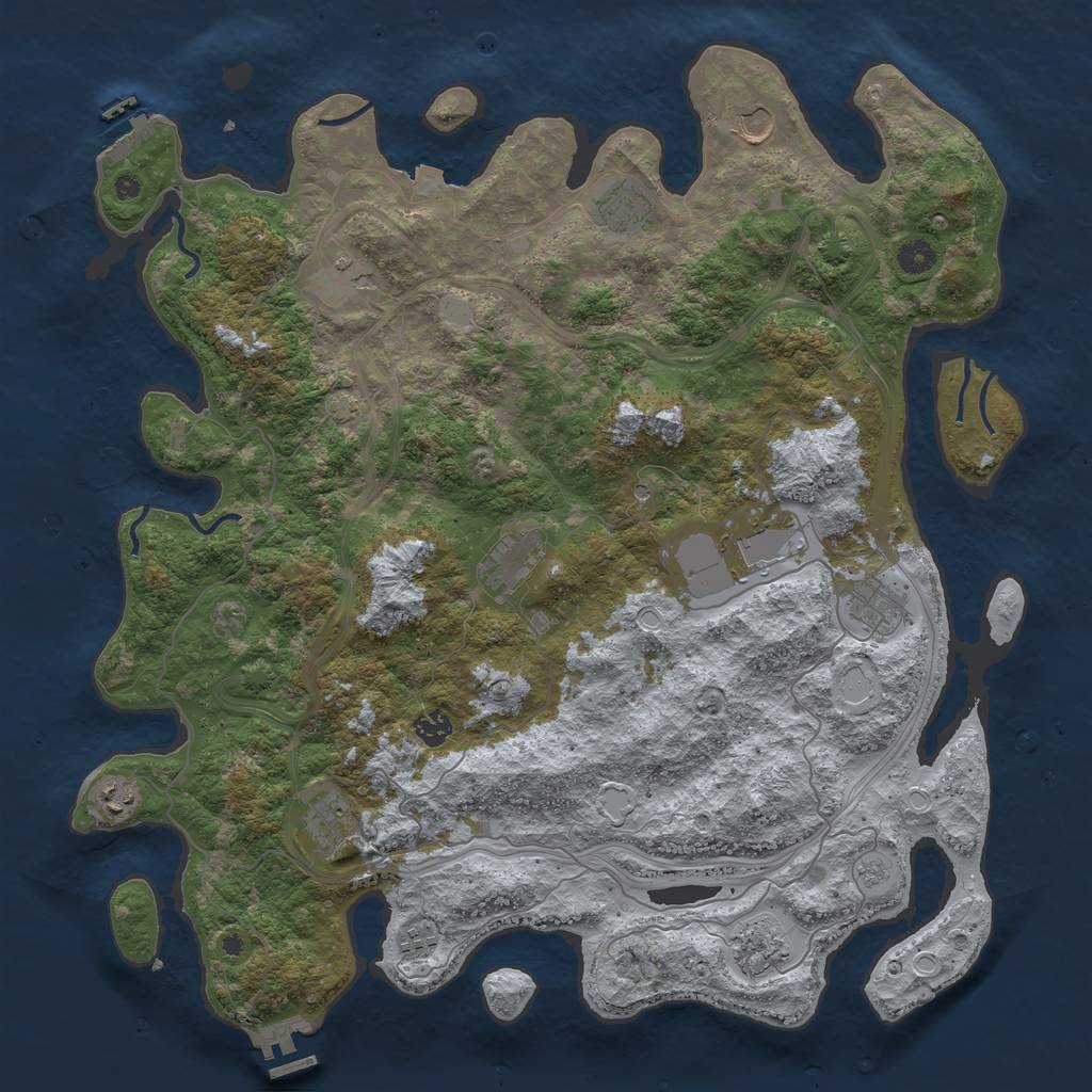 Rust Map: Procedural Map, Size: 4500, Seed: 969157737, 19 Monuments