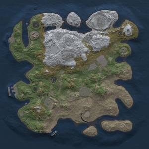 Thumbnail Rust Map: Procedural Map, Size: 3500, Seed: 1657910834, 16 Monuments