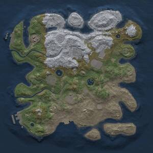 Thumbnail Rust Map: Procedural Map, Size: 3500, Seed: 1657910834, 12 Monuments