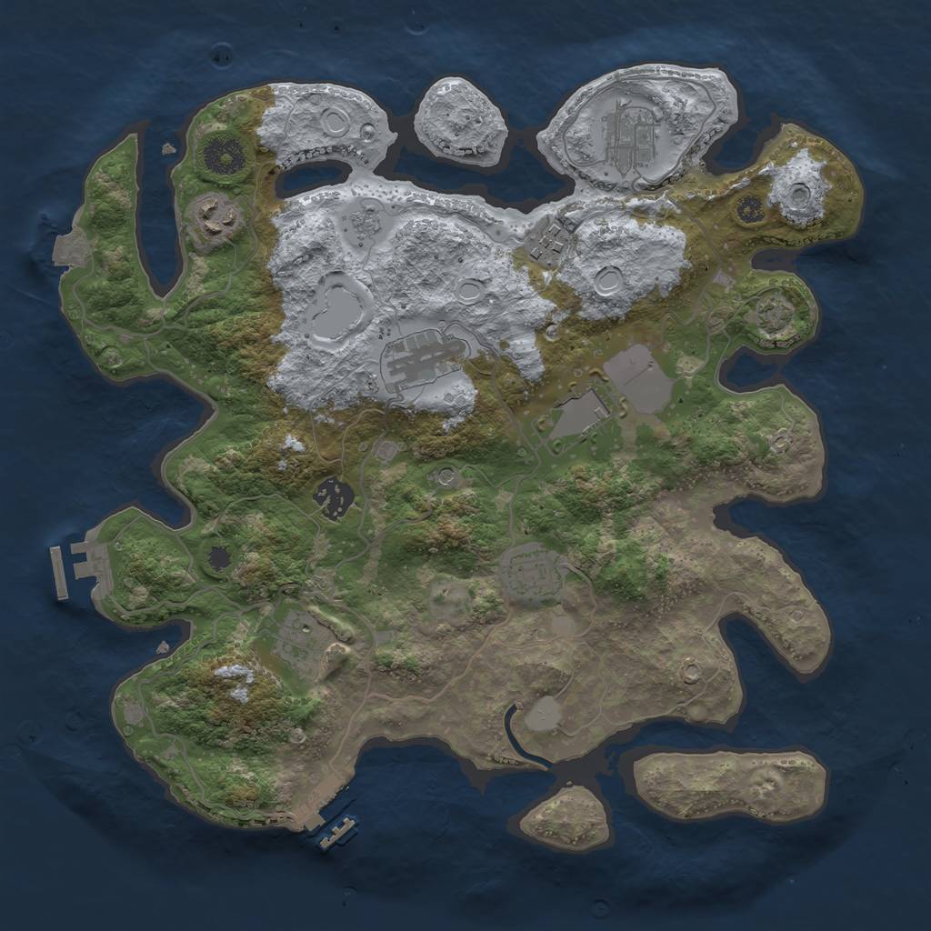 Rust Map: Procedural Map, Size: 3500, Seed: 1657910834, 16 Monuments