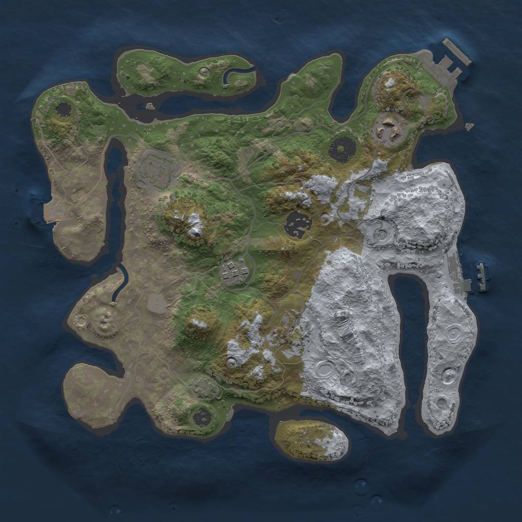 Rust Map: Procedural Map, Size: 3000, Seed: 2984, 12 Monuments