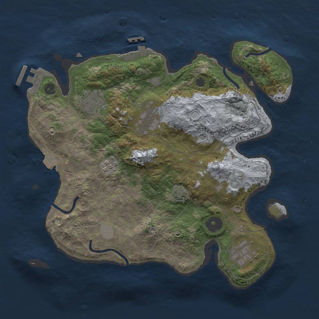 Rust Map: Procedural Map, Size: 3000, Seed: 5218460, 11 Monuments