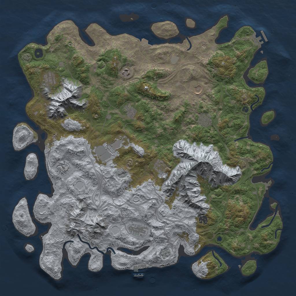 Rust Map: Procedural Map, Size: 5000, Seed: 12724, 19 Monuments