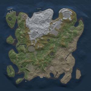 Thumbnail Rust Map: Procedural Map, Size: 3500, Seed: 741609084, 17 Monuments