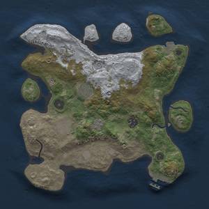 Thumbnail Rust Map: Procedural Map, Size: 3000, Seed: 1879876143, 12 Monuments