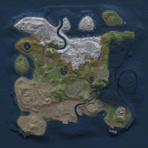 Thumbnail Rust Map: Procedural Map, Size: 3000, Seed: 1879876143, 12 Monuments