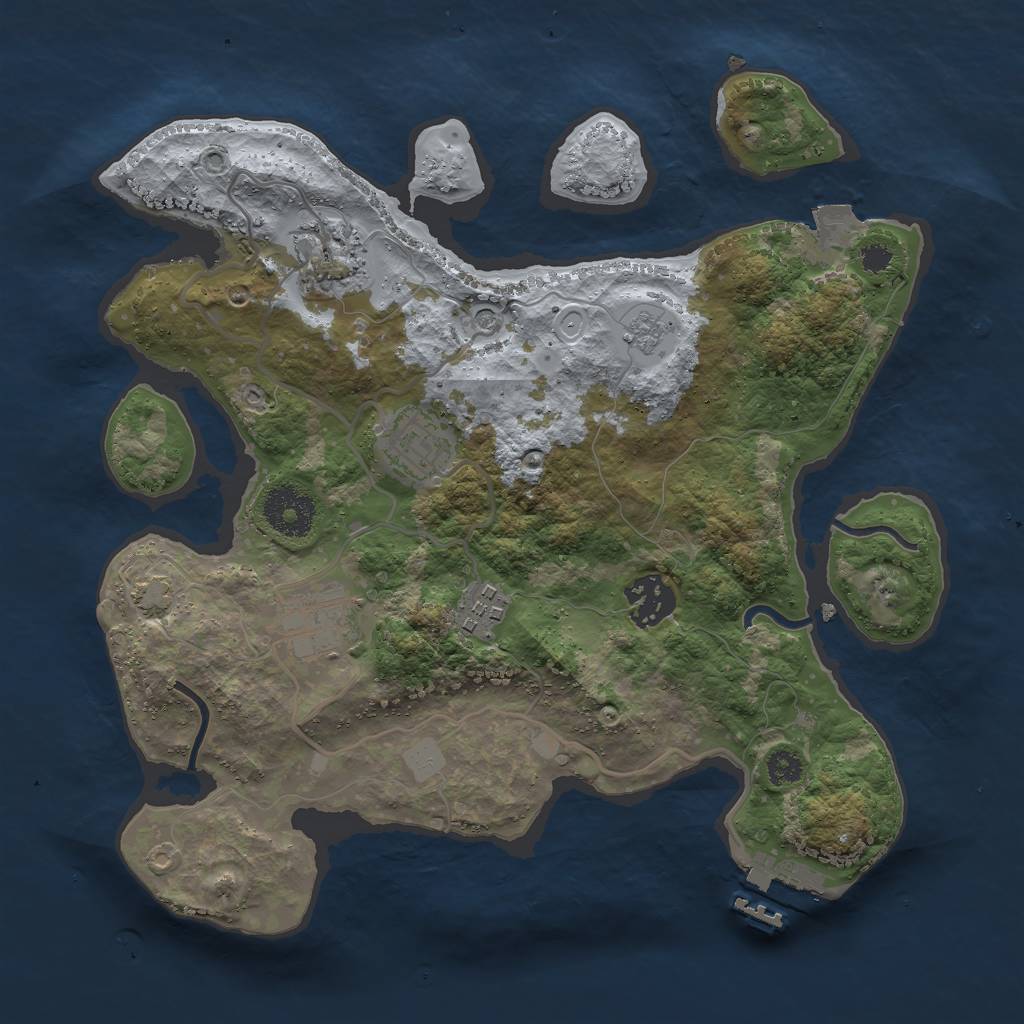 Rust Map: Procedural Map, Size: 3000, Seed: 1879876143, 12 Monuments