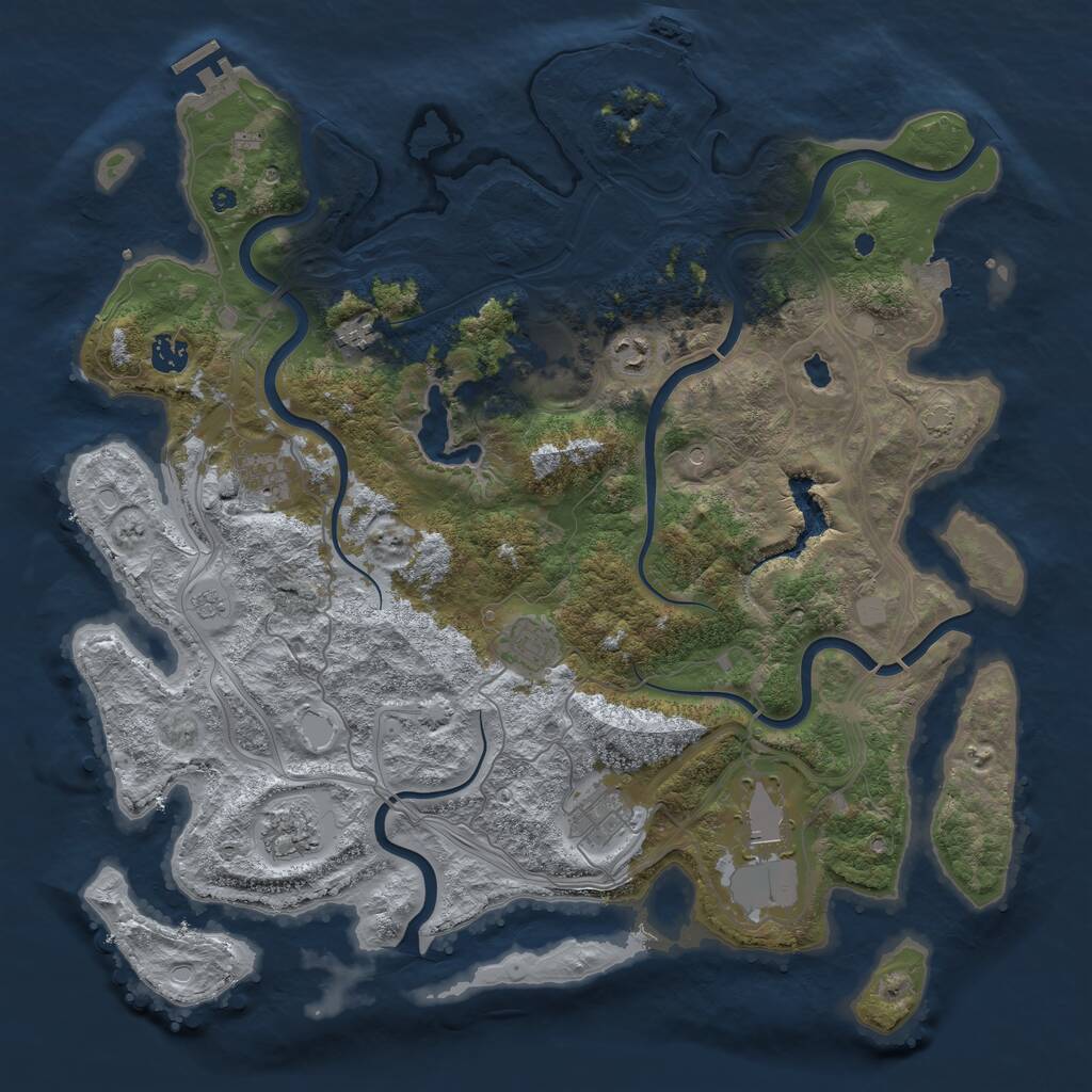 Rust Map: Procedural Map, Size: 4250, Seed: 1277709284, 15 Monuments