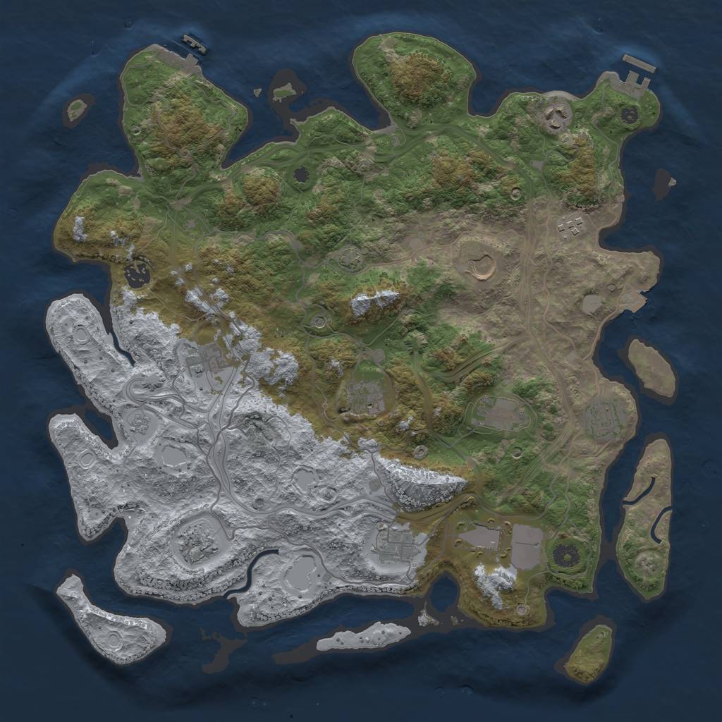 Rust Map: Procedural Map, Size: 4250, Seed: 1277709284, 19 Monuments