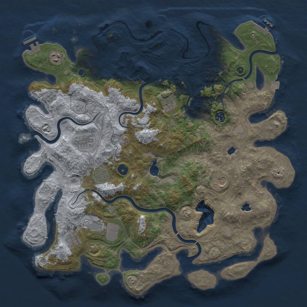 Rust Map: Procedural Map, Size: 4500, Seed: 1930316101, 15 Monuments