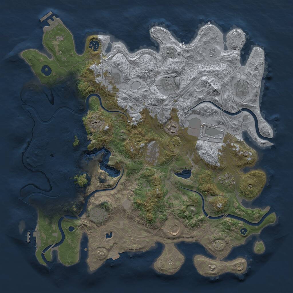 Rust Map: Procedural Map, Size: 4250, Seed: 67348, 17 Monuments