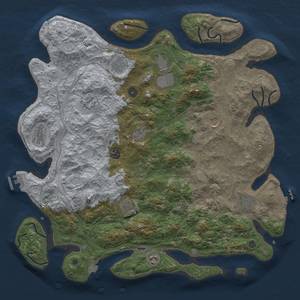 Thumbnail Rust Map: Procedural Map, Size: 4500, Seed: 361853550, 19 Monuments