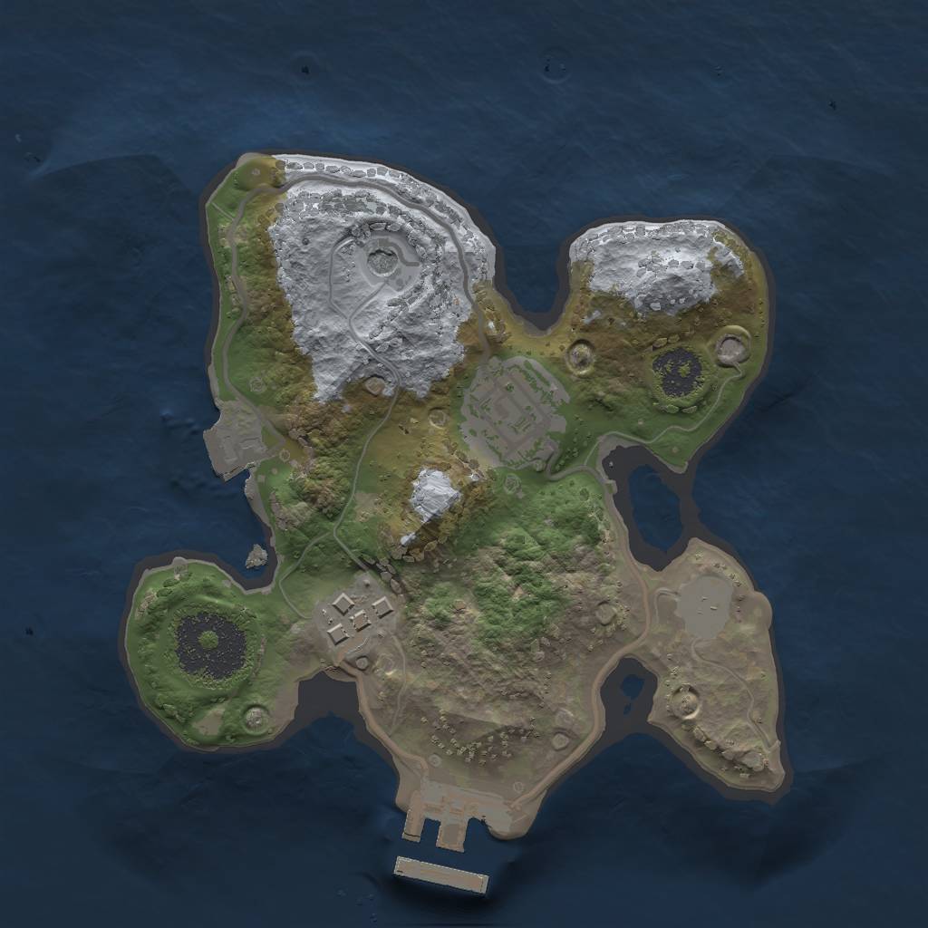 Rust Map: Procedural Map, Size: 2000, Seed: 2490, 7 Monuments